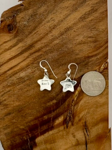 Armanian Turquoise Star Earrings Native Handmade by S. Lee