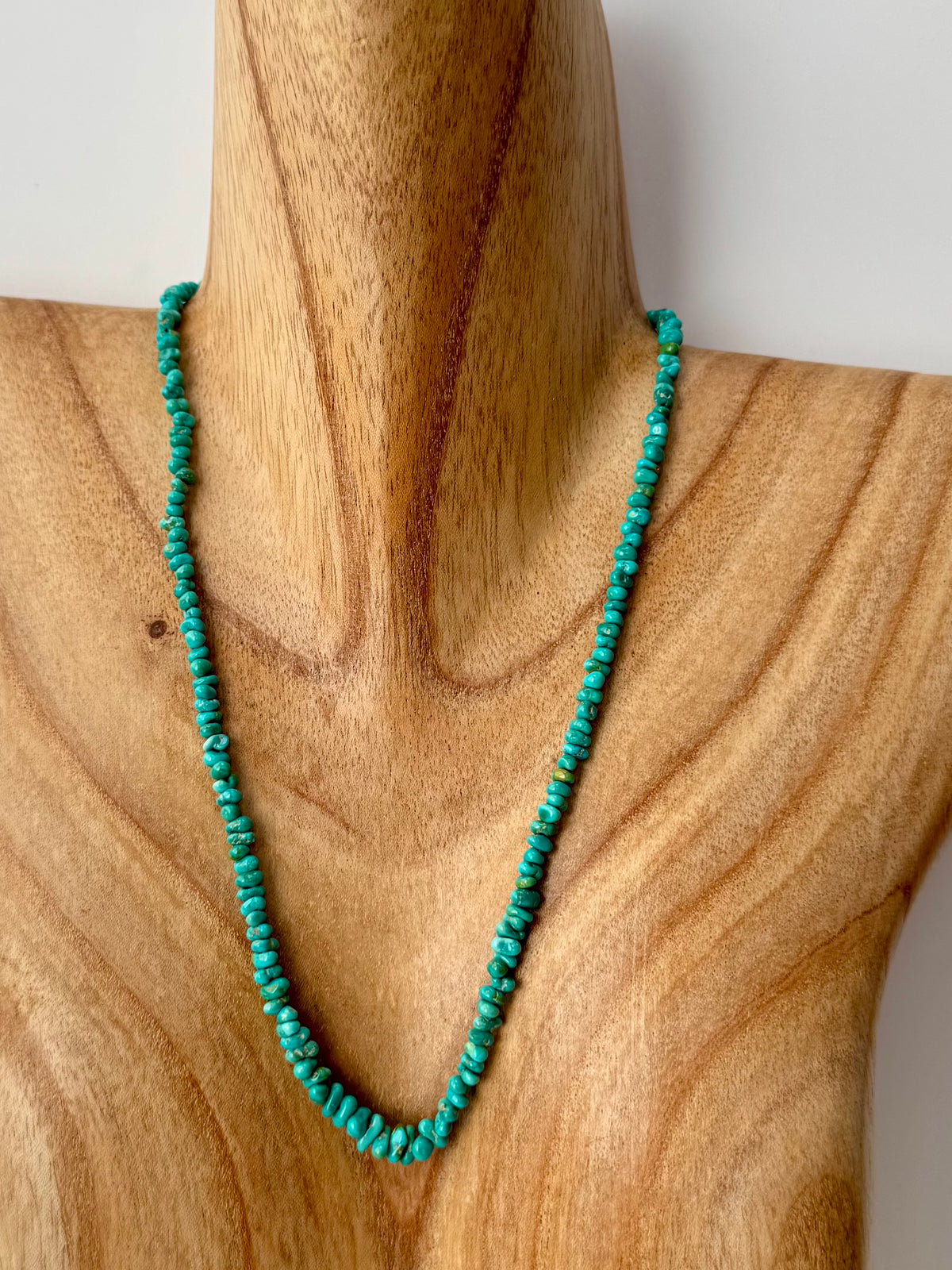 Lone Mountain Turquoise Cluster Bead Necklace- Length 19"- Blue/Green Color