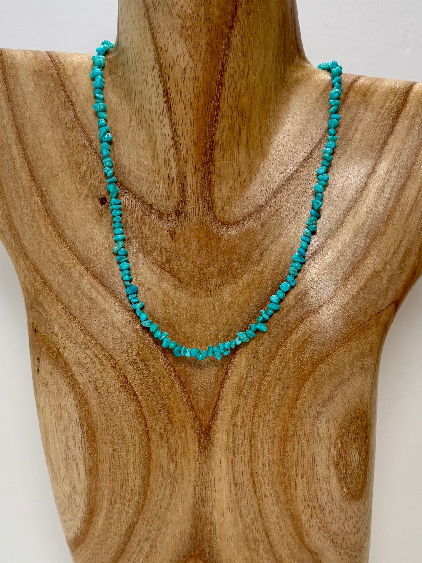 Sleeping Beauty Turquoise Chip Necklace- Length 20"