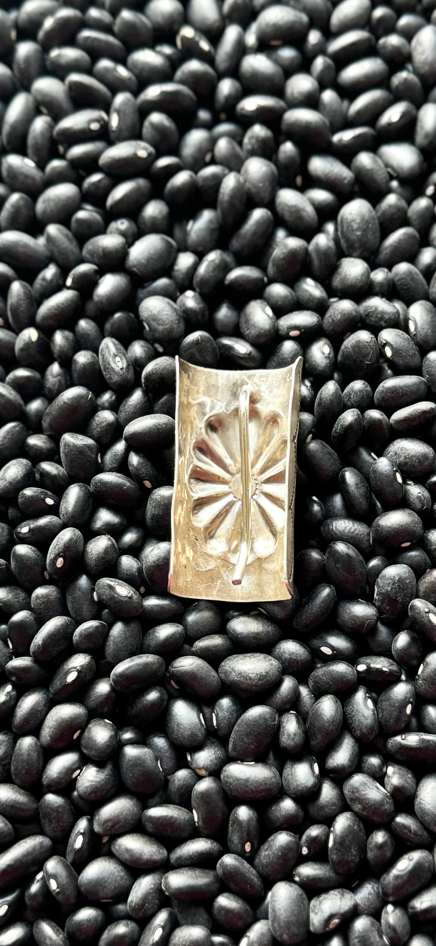 Hair Tie Concho Design - Turquoise - Sterling Silver