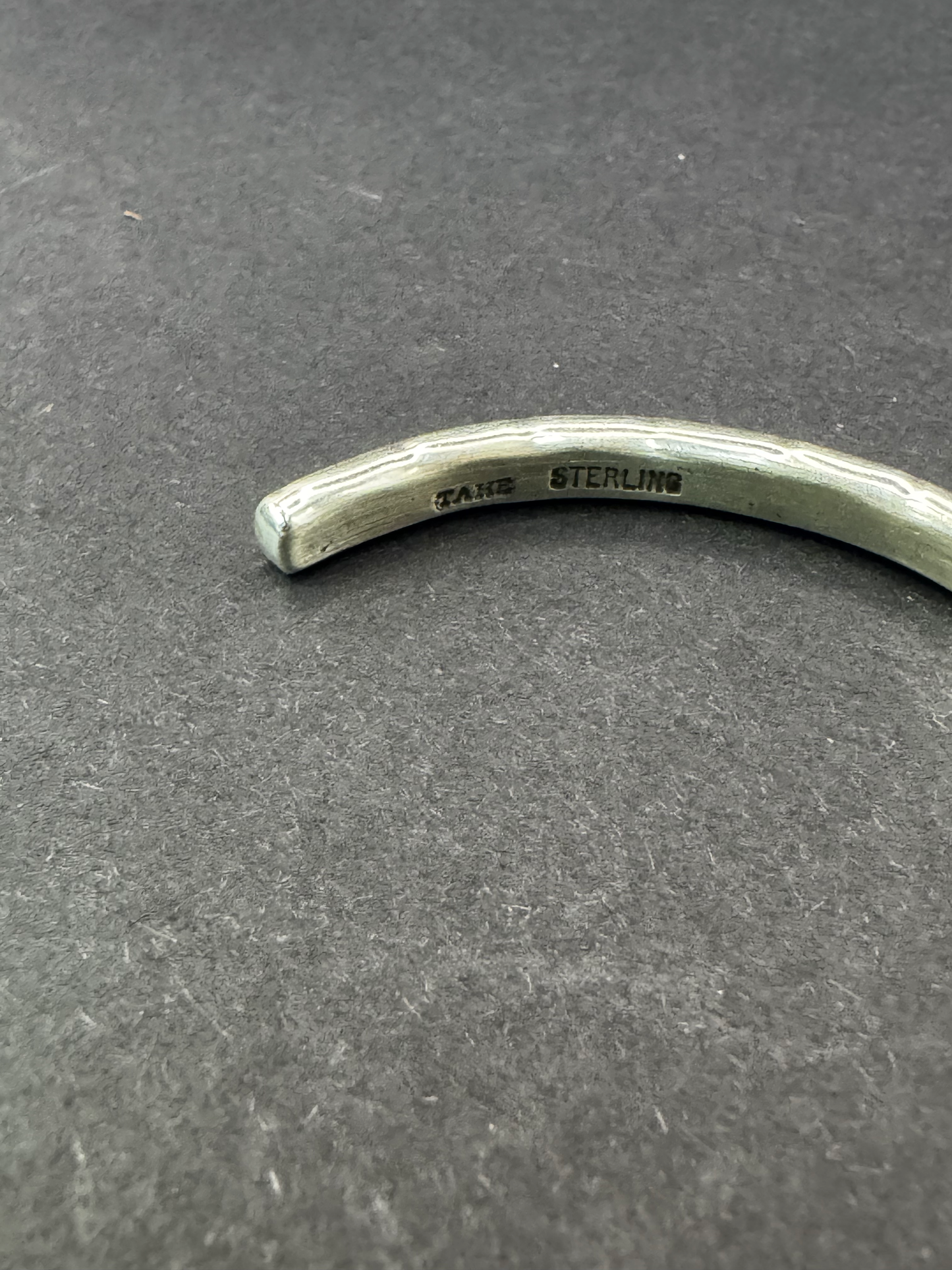 Cuff Bracelet with Triangular Design - Sterling Silver - Native Handmade - TAHE (artist)