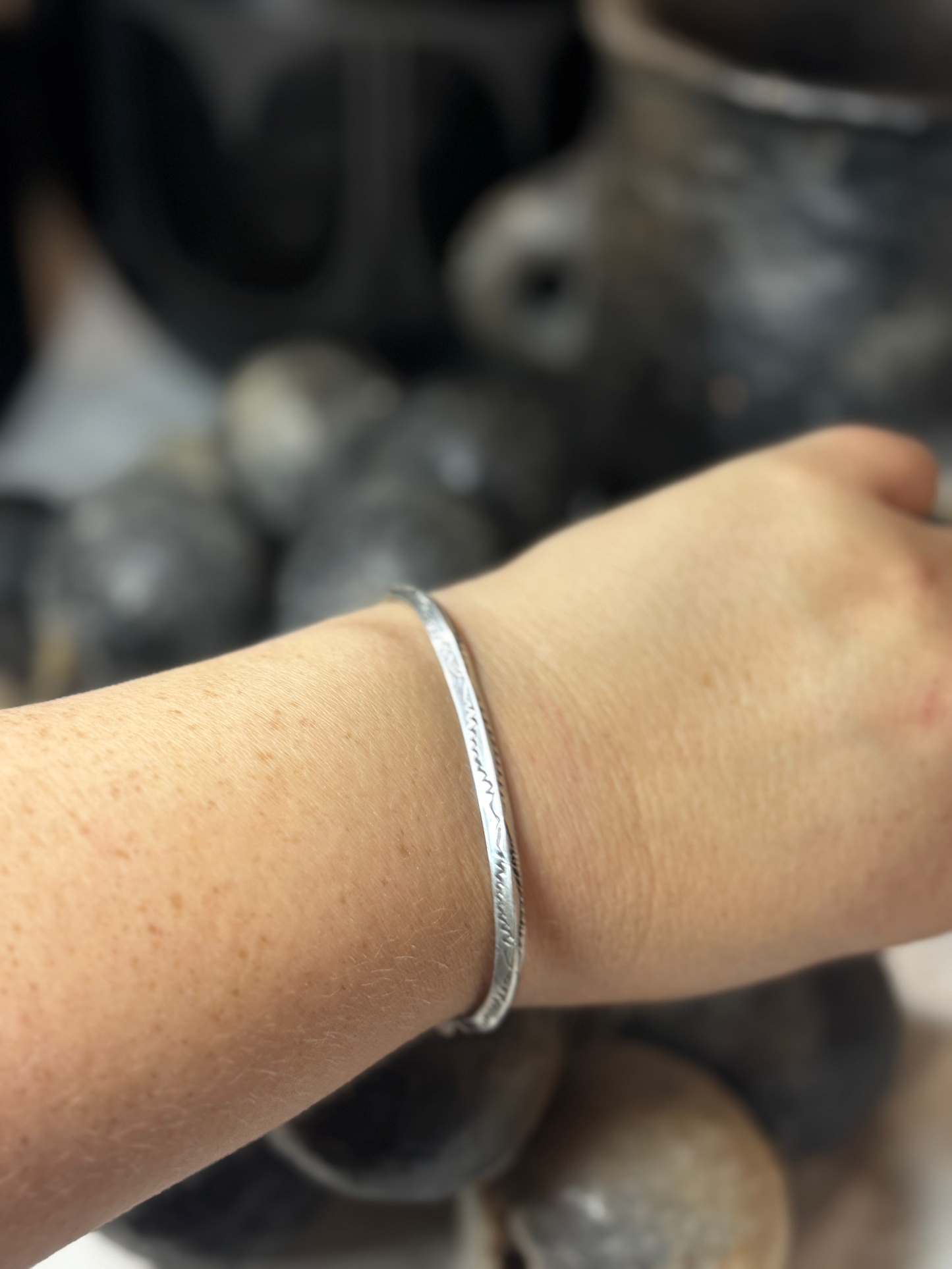 Cuff Bracelet - Sterling Silver - Native Handmade - TAHE (artist)