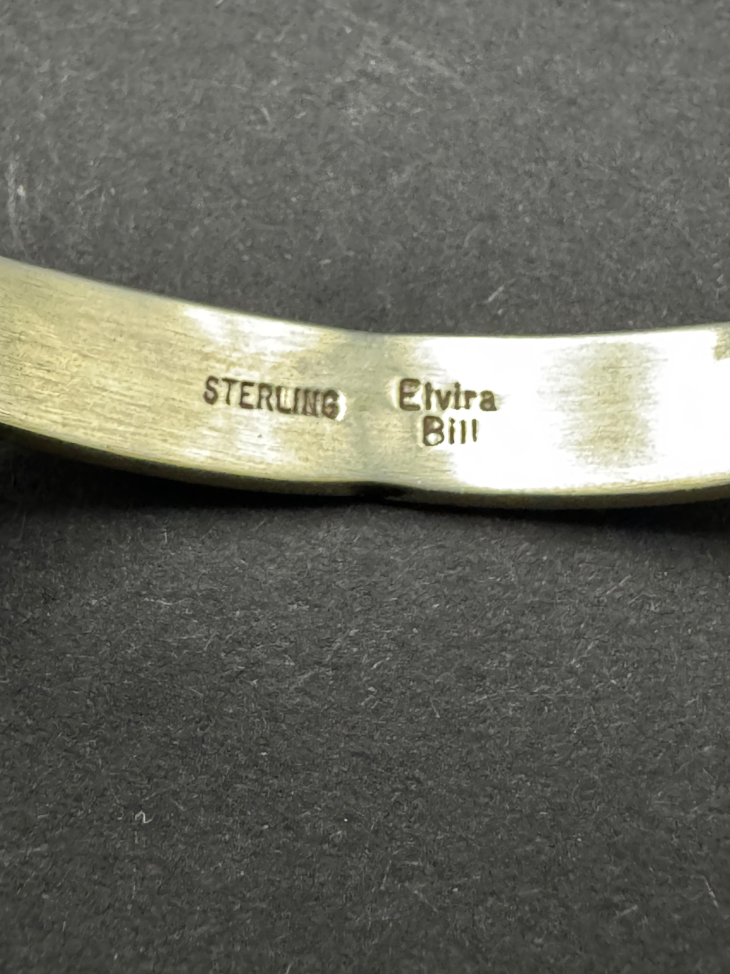 Cuff Bracelet with Design - Sterling Silver - Native Handmade - Elvira Bill (artist)