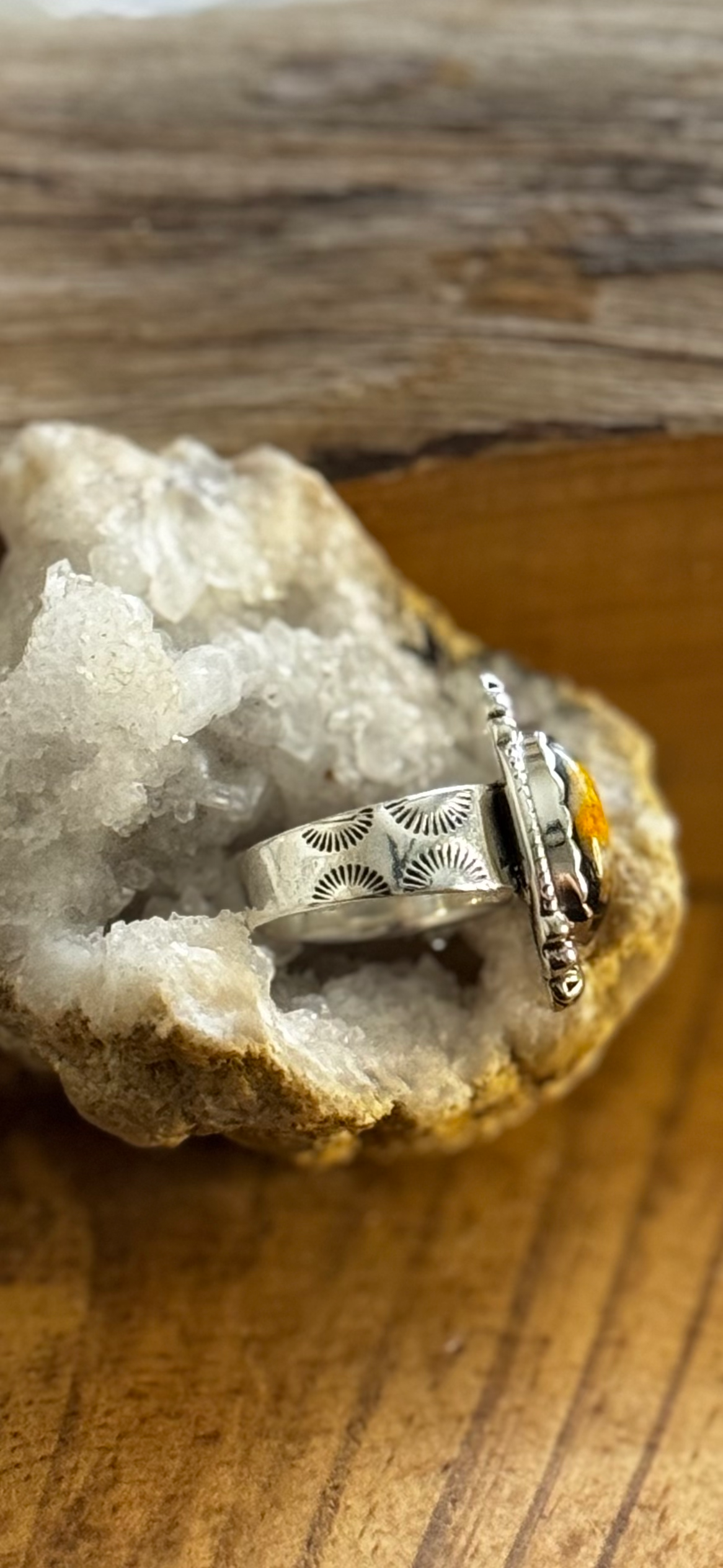 Oval Ring - Bumblebee Jasper - Sterling Silver - Size 6