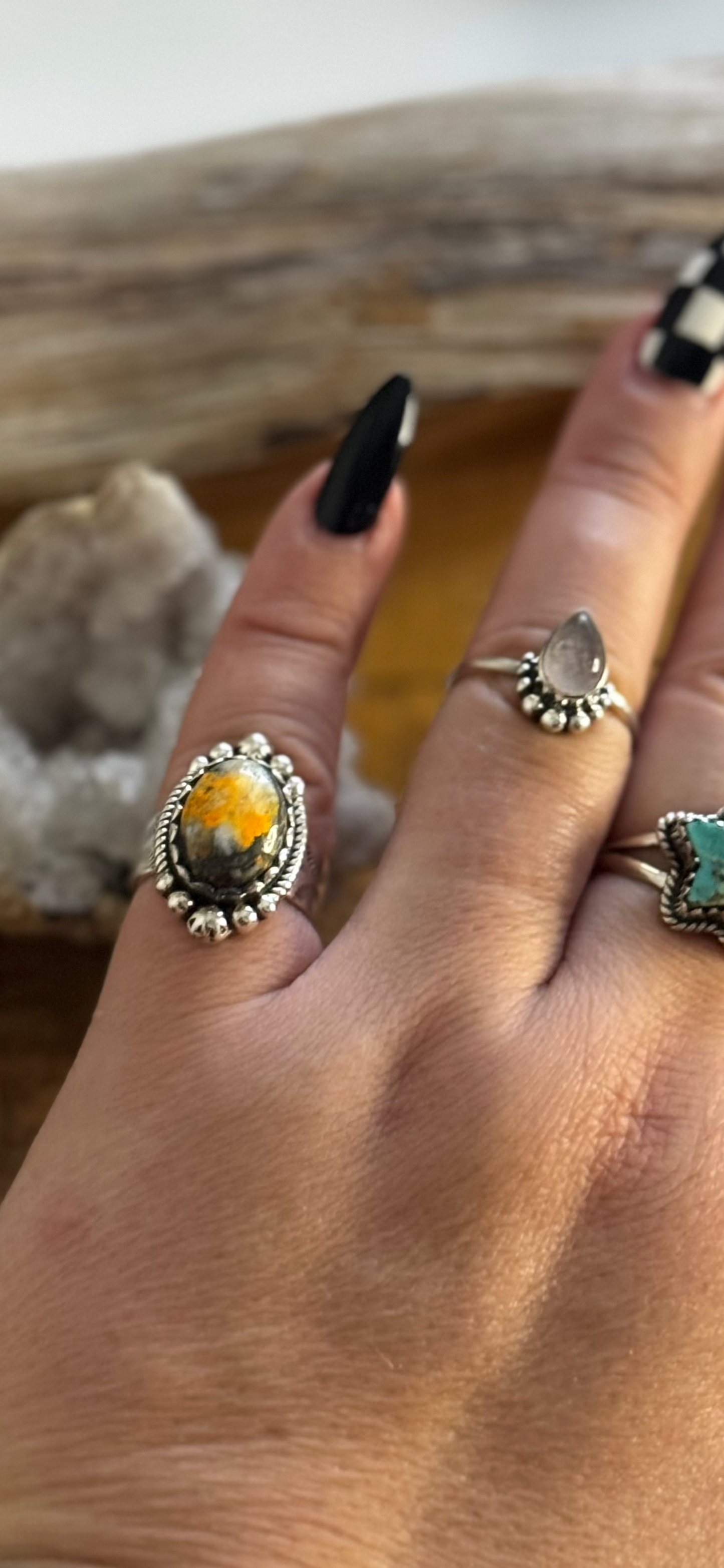 Oval Ring - Bumblebee Jasper - Sterling Silver - Size 6
