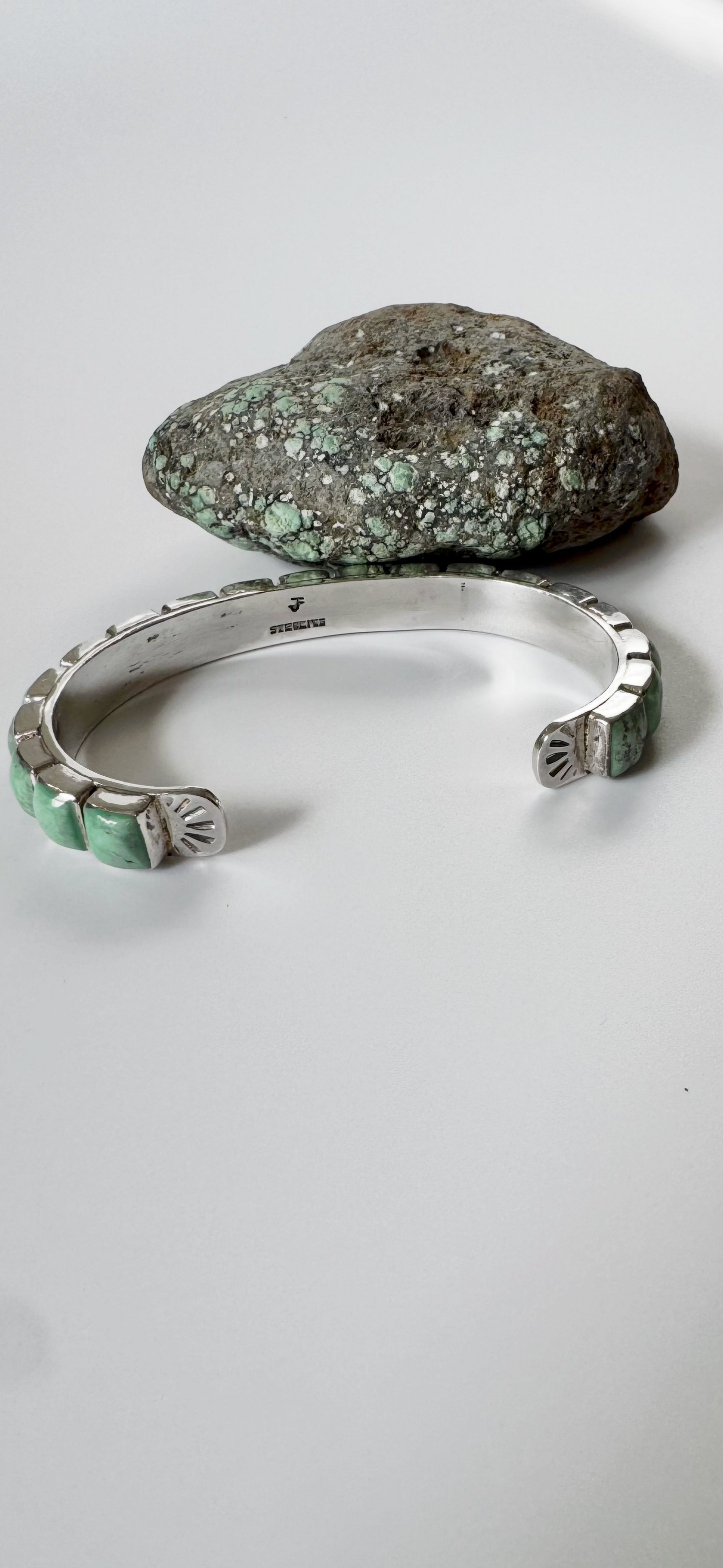 Carico Turquoise Cuff Bracelet - Sterling Silver - Handmade