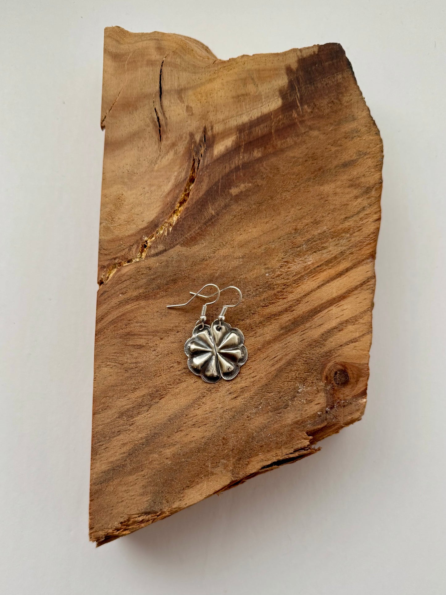 Sterling Silver Half Bow Earrings- Sterling Silver - Native Handmade- Joan Begay