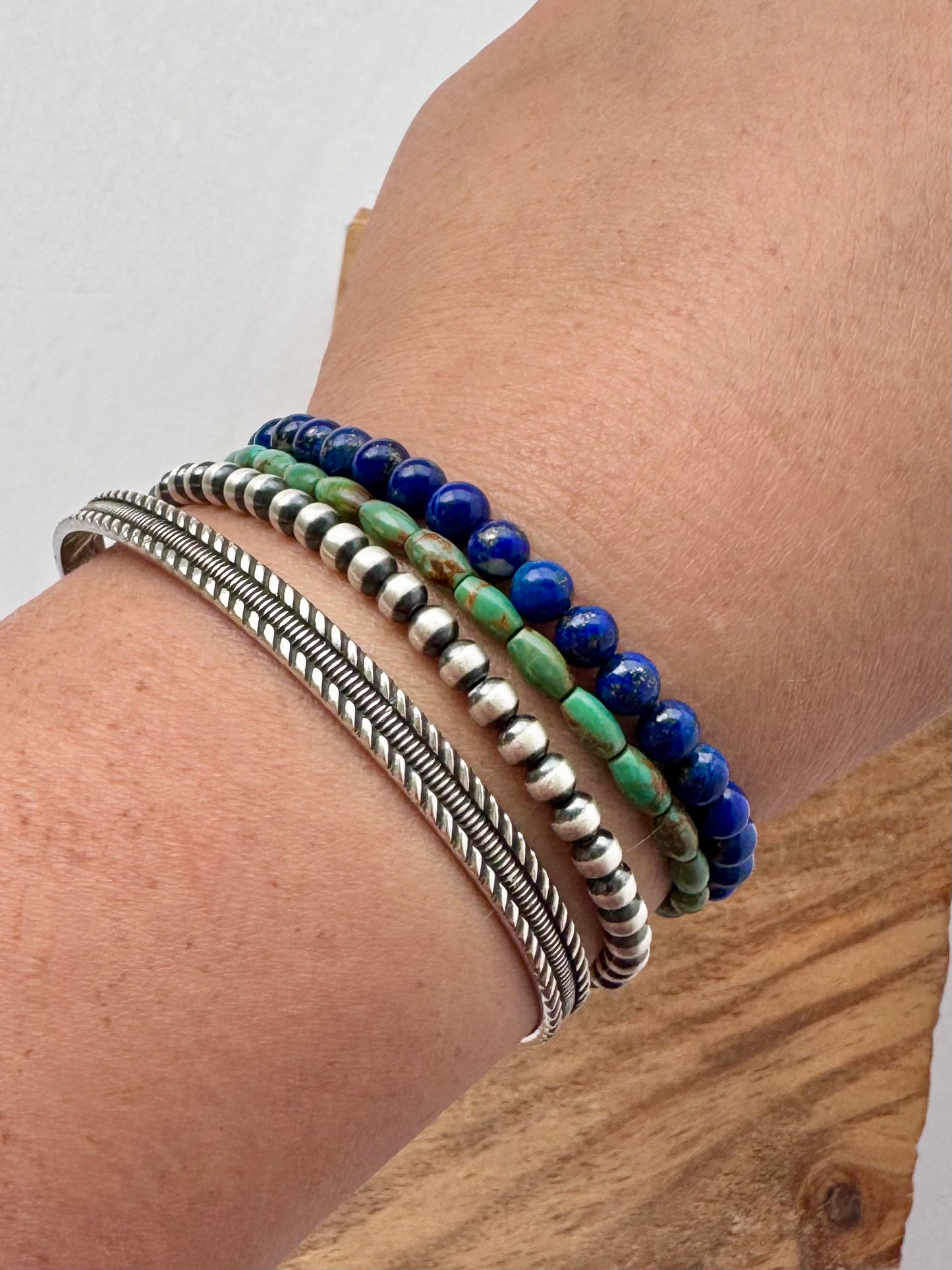 Lapis Lazuli Bead Stretch Bracelet