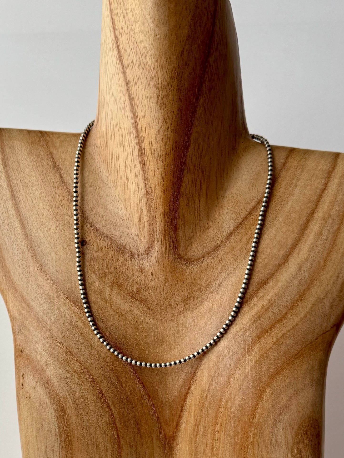 3mm Oxy Beads - Sterling Silver - 16"