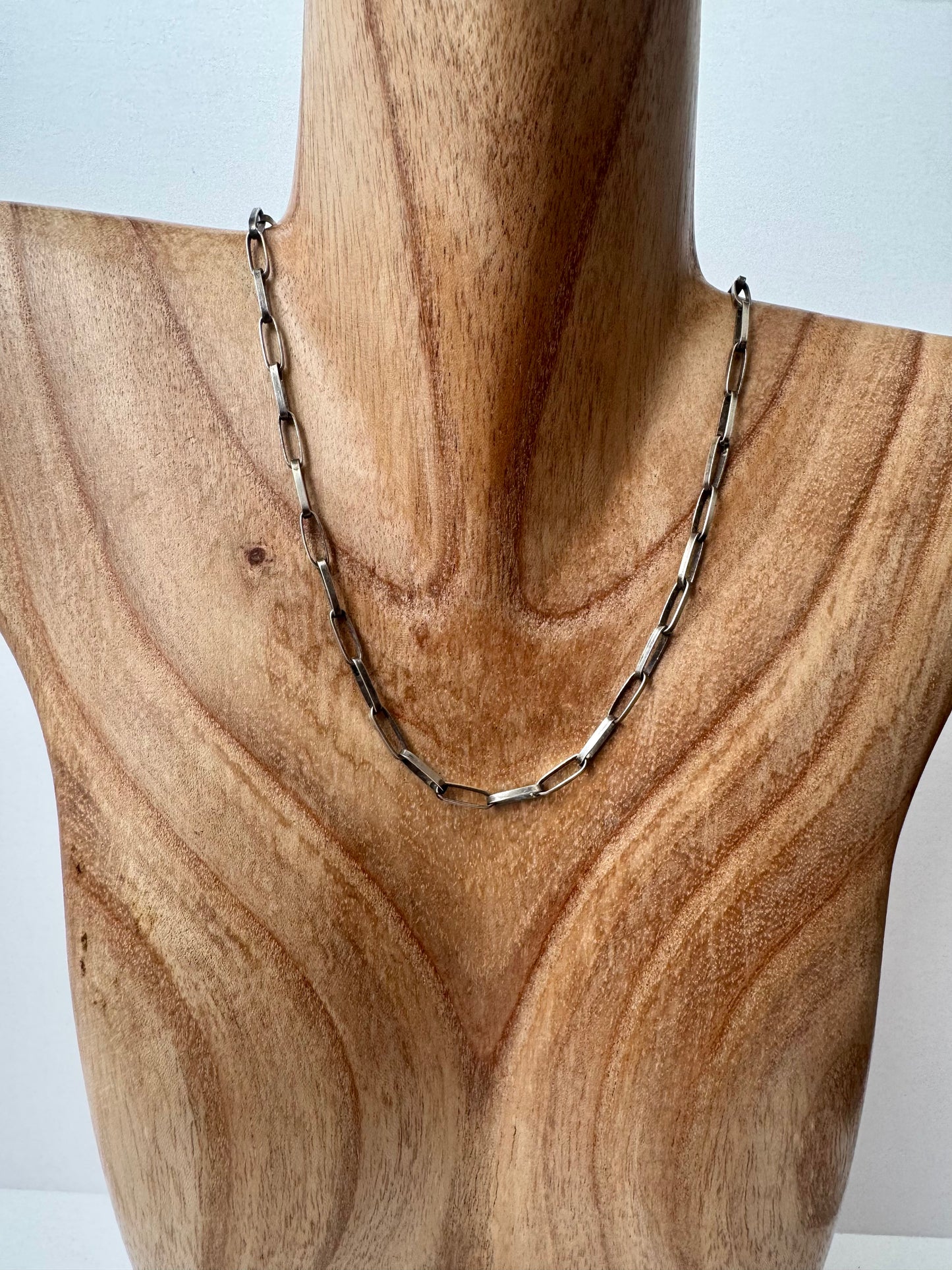 Squared Edge Paperclip Chain - Sterling Silver - 24"