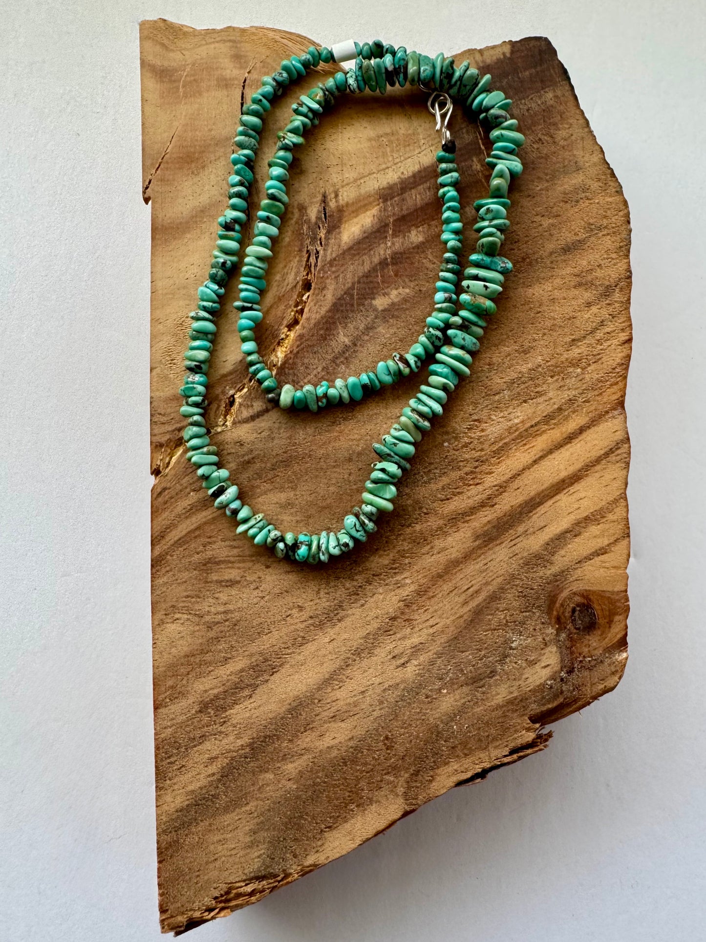 Graduated Green Egyptian Prince Turquoise Beads Necklace- Length 18.5