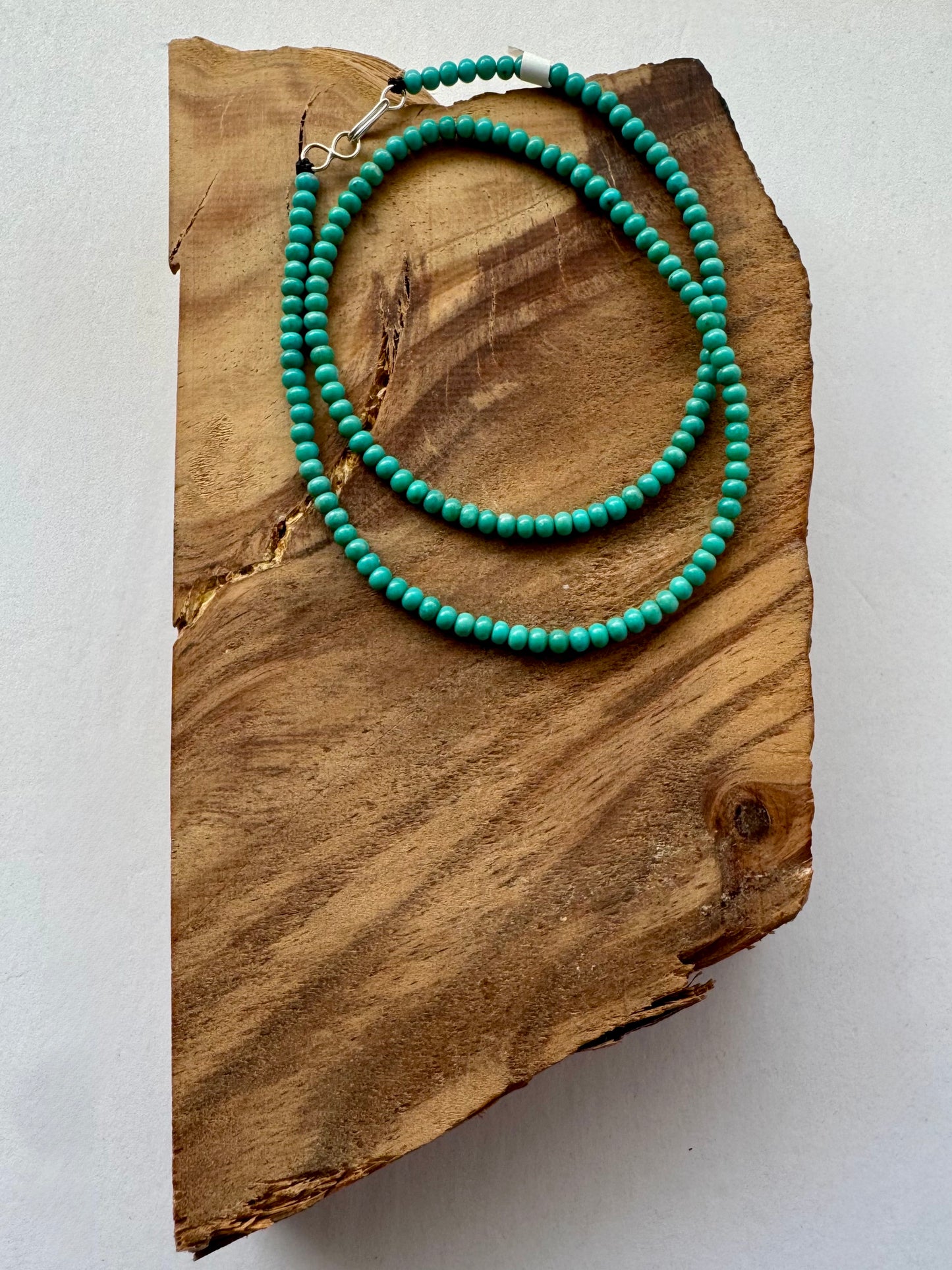 Campitos Turquoise Rondell Beads Necklace -Length 19"