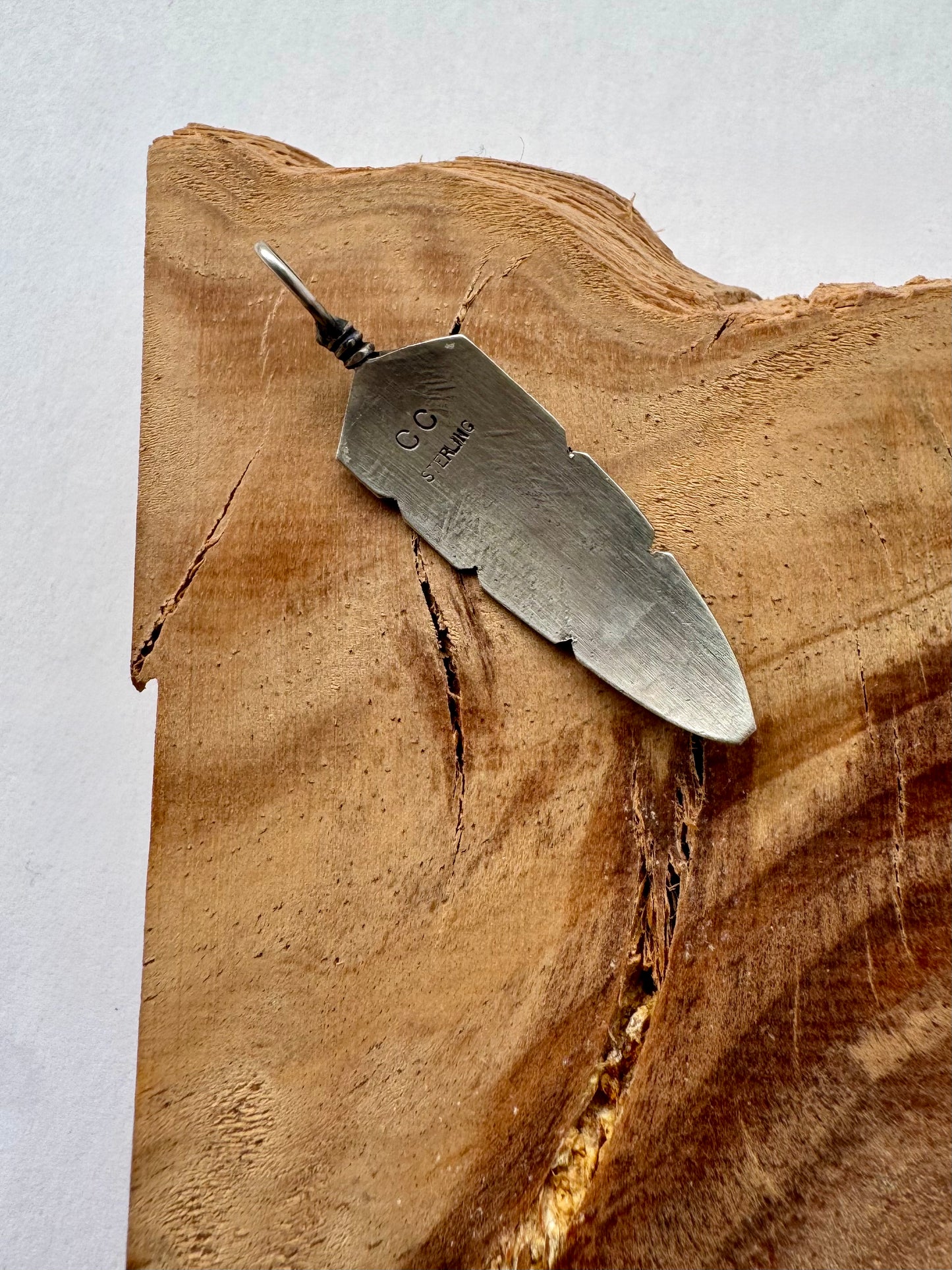 Sterling Silver Feather Pendant -Artist- Chris Charley