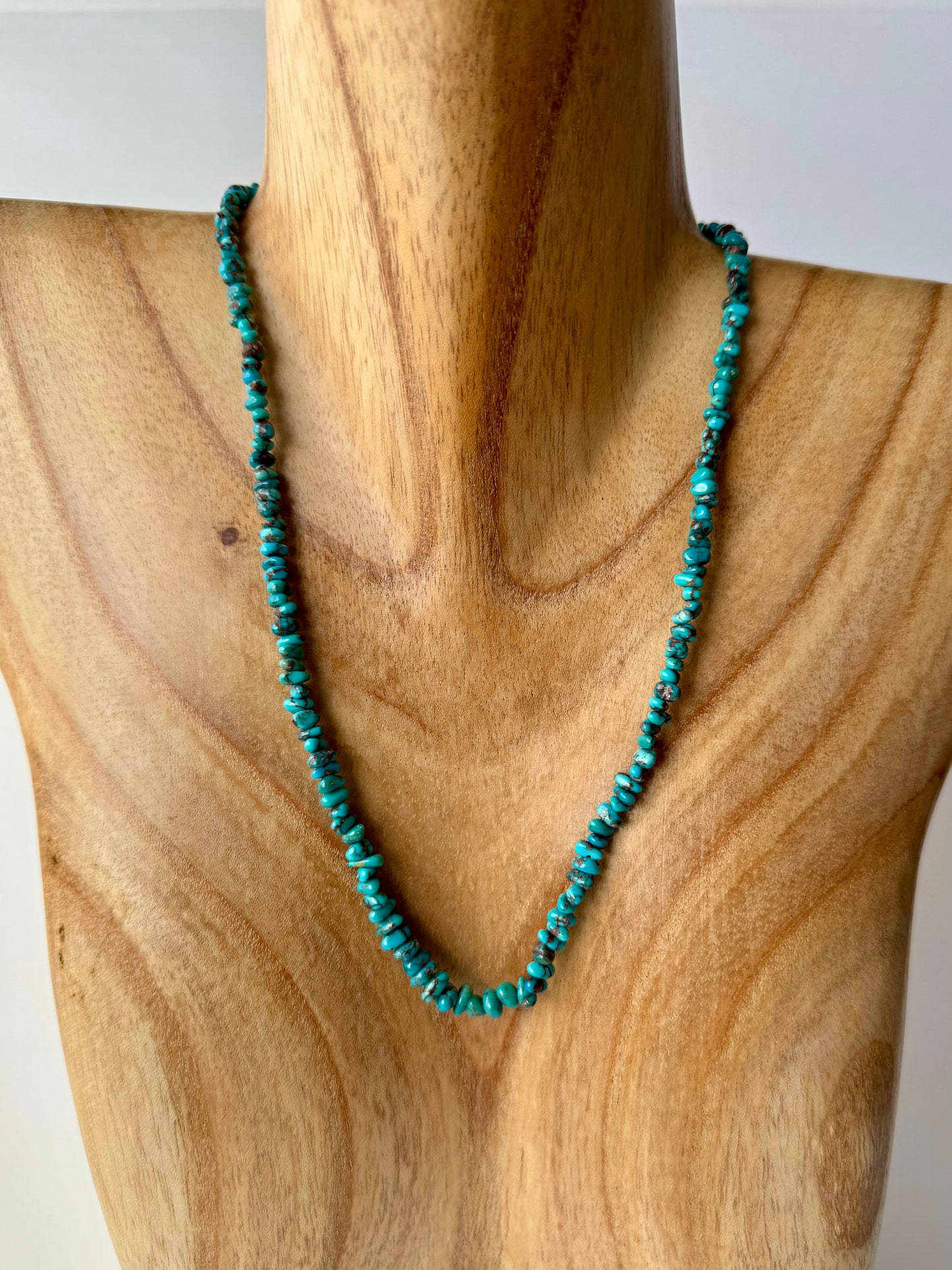 Dark Prince Egyptian Turquoise Chip Necklace -Length 18"