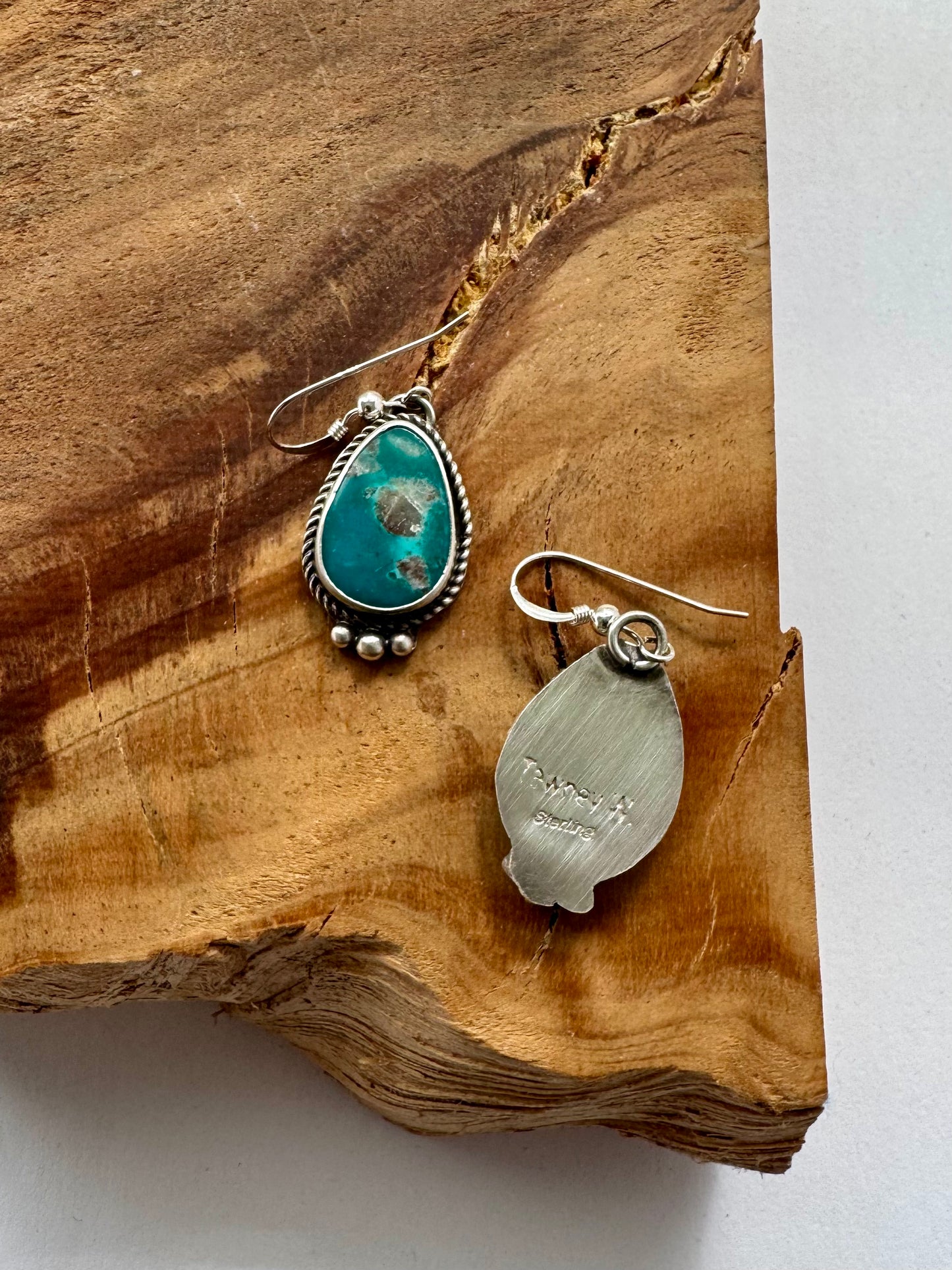 Santa Maria Turquoise teardrop dangle earrings -W. Tawney