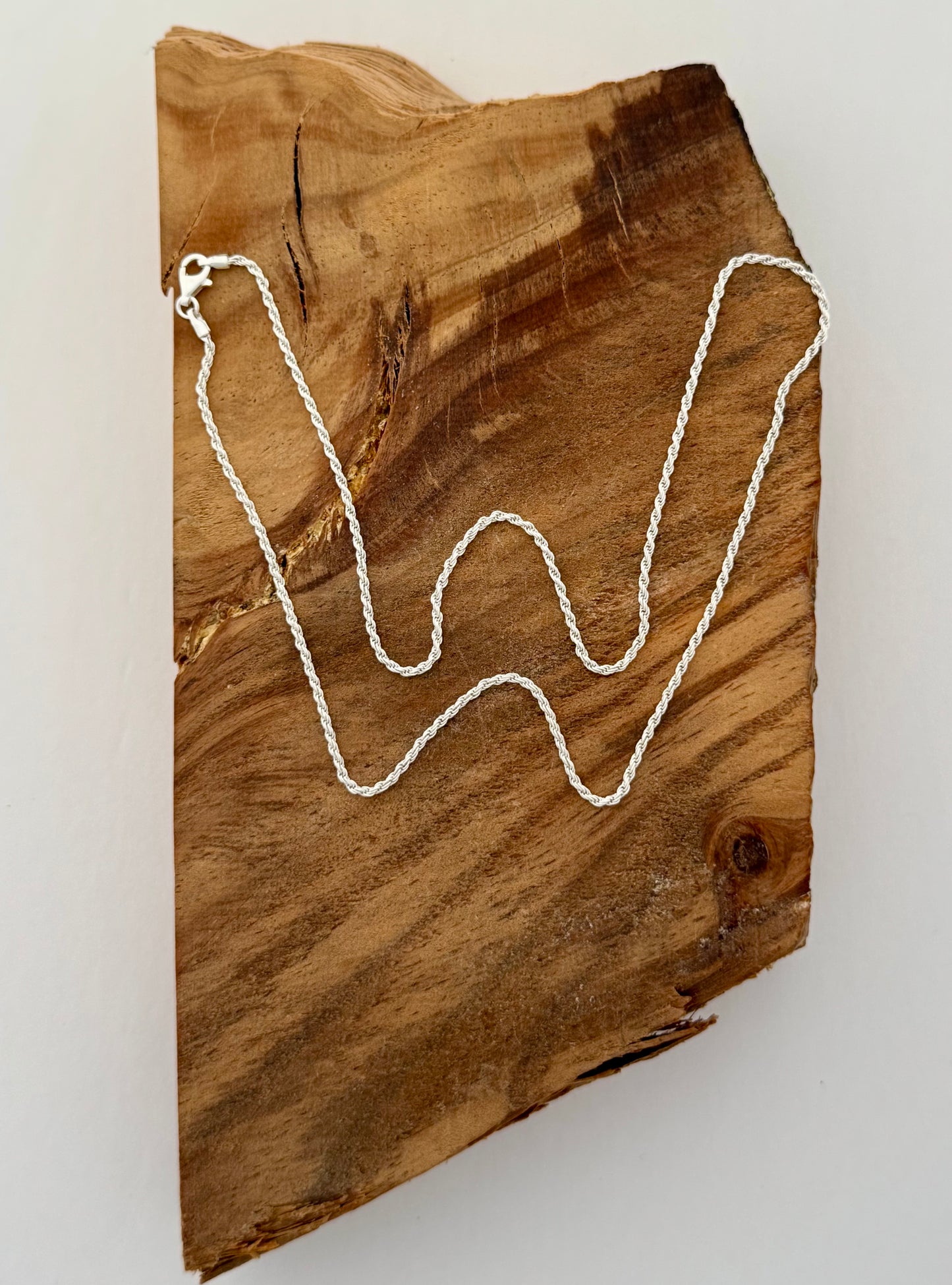 Sterling Silver Rope Chain - Length 20"