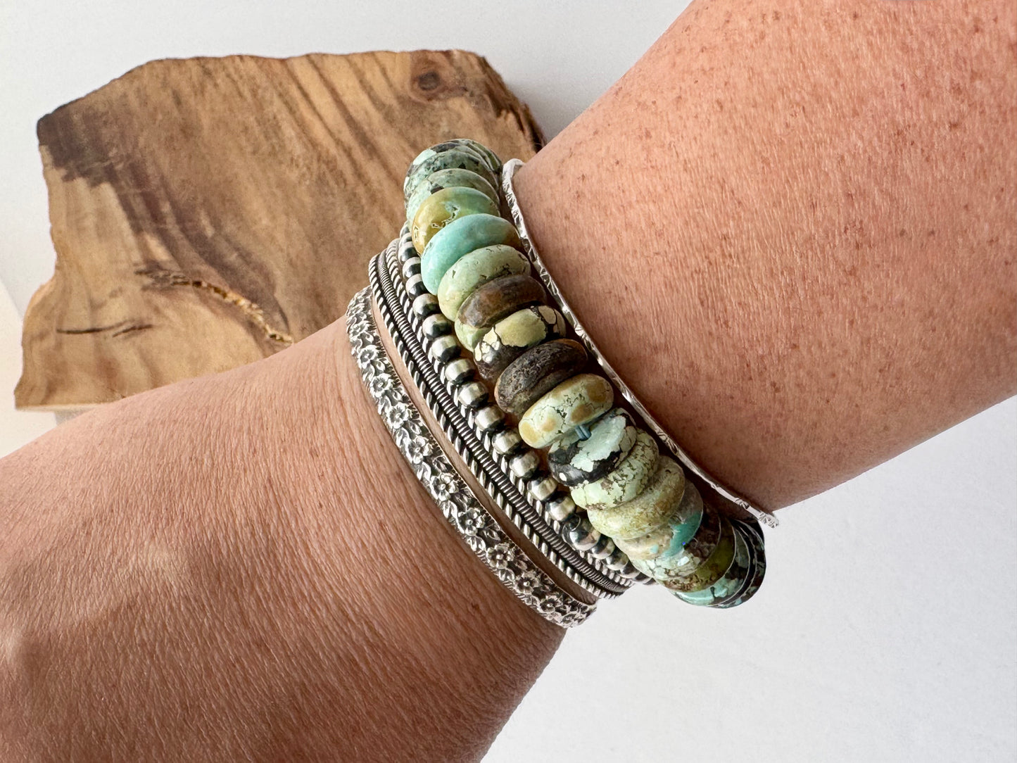 Hubei Turquoise Large Bead Bracelet - Size- Stretch