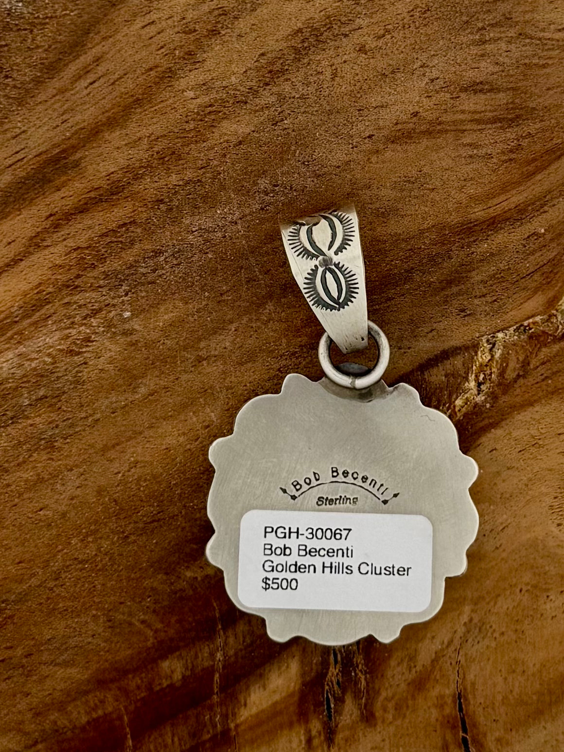 Round Cluster Pendant - Golden Hills - Sterling Silver - Native Handmade - Bob Becenti (artist)