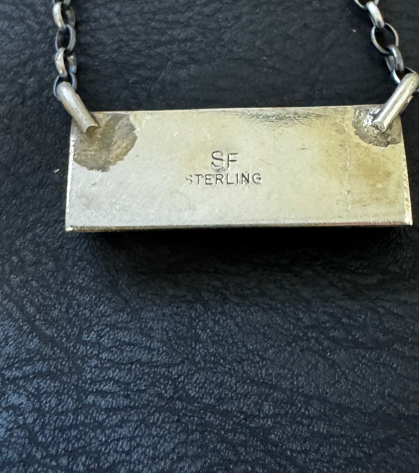 Necklace Bar with Stone - Cotton Candy Stone - Sterling Silver - Native Handmade - Steve Francisco (artist)