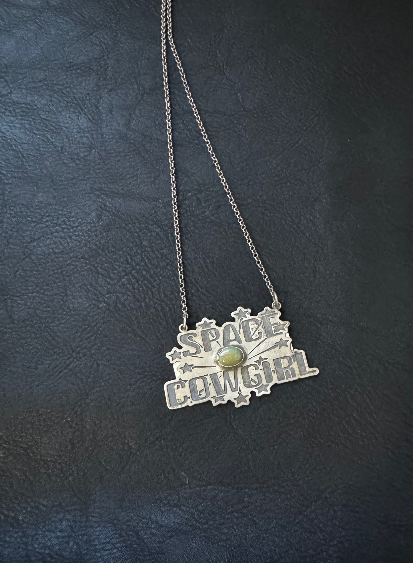 Space Cowgirl Necklace with Stone - Kingston Turquoise - Sterling Silver