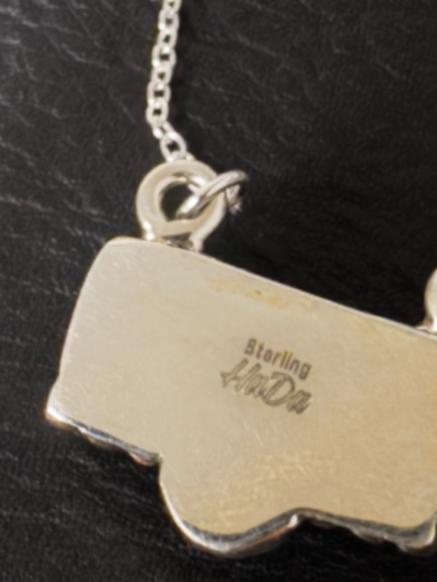 Necklace Bar - White Buffalo and Turquoise Stone - Sterling Silver - Hada Collection