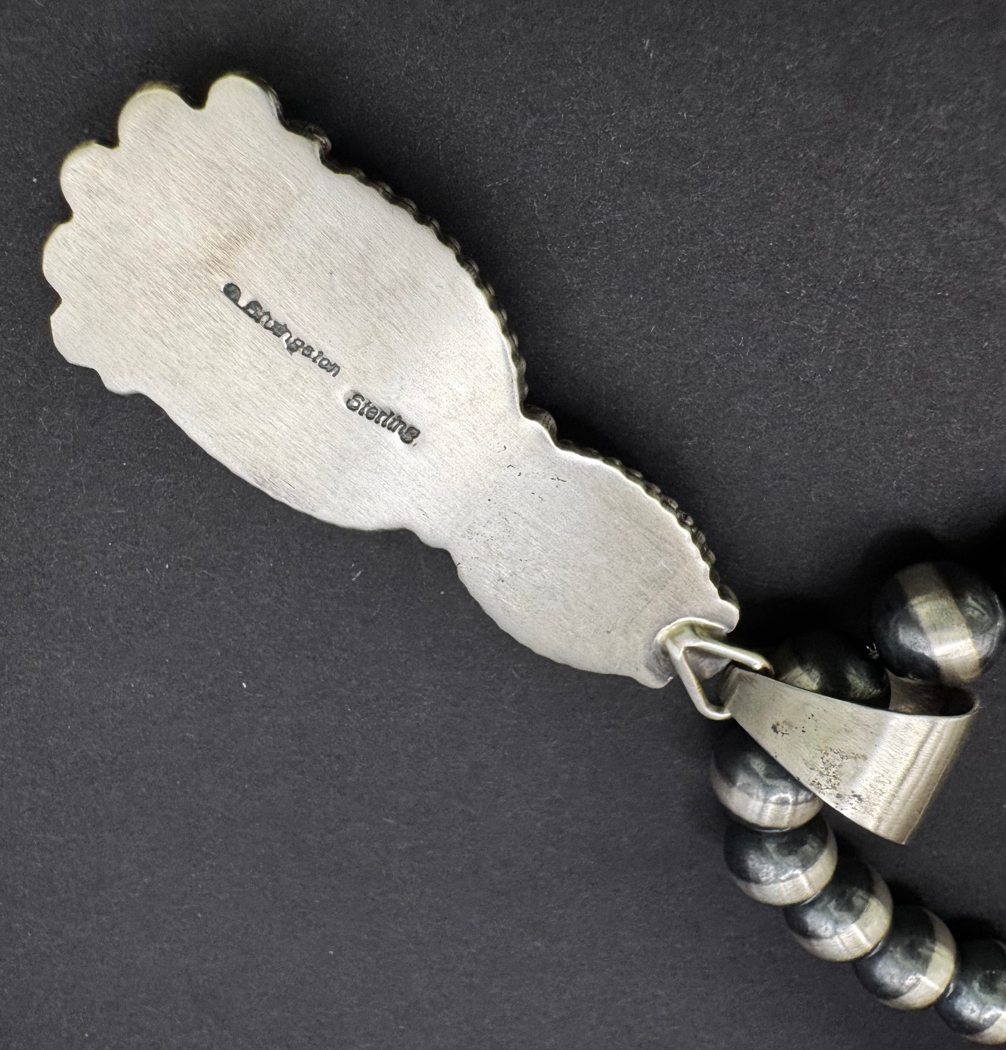 Double Oval Stone Pendant - Golden Hills - Sterling Silver - Bringston (artist)