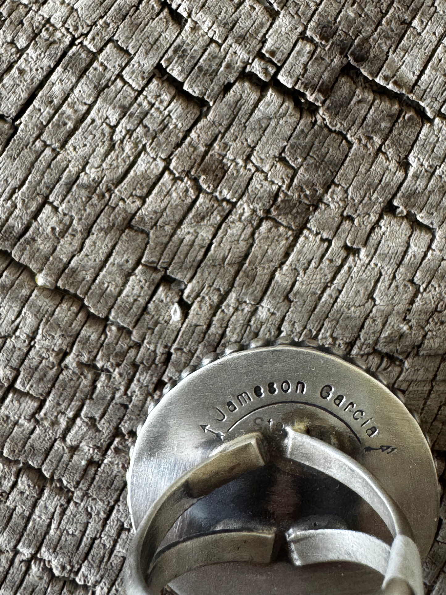 Round Ring - Bumblebee Jasper - Sterling Silver - Native Handmade - Jameson Garcia (artist) - Size 7.5