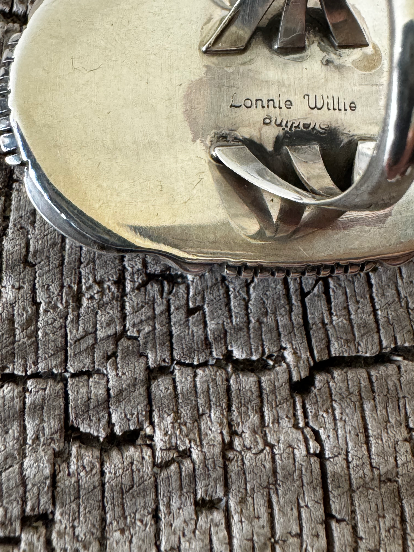 Oval Ring - Boulder Turquoise - Sterling Silver - Navajo Handmade - Lonnie Willie - Size 7.75