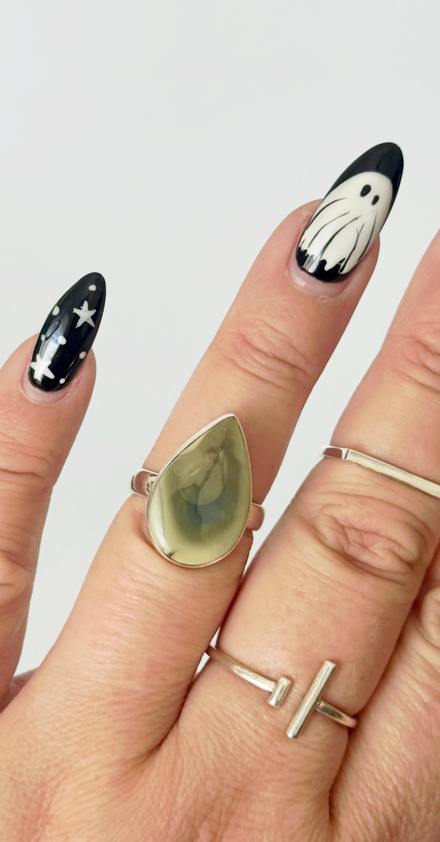 Imperial Jasper Teardrop Ring - Sterling Silver - Size 7