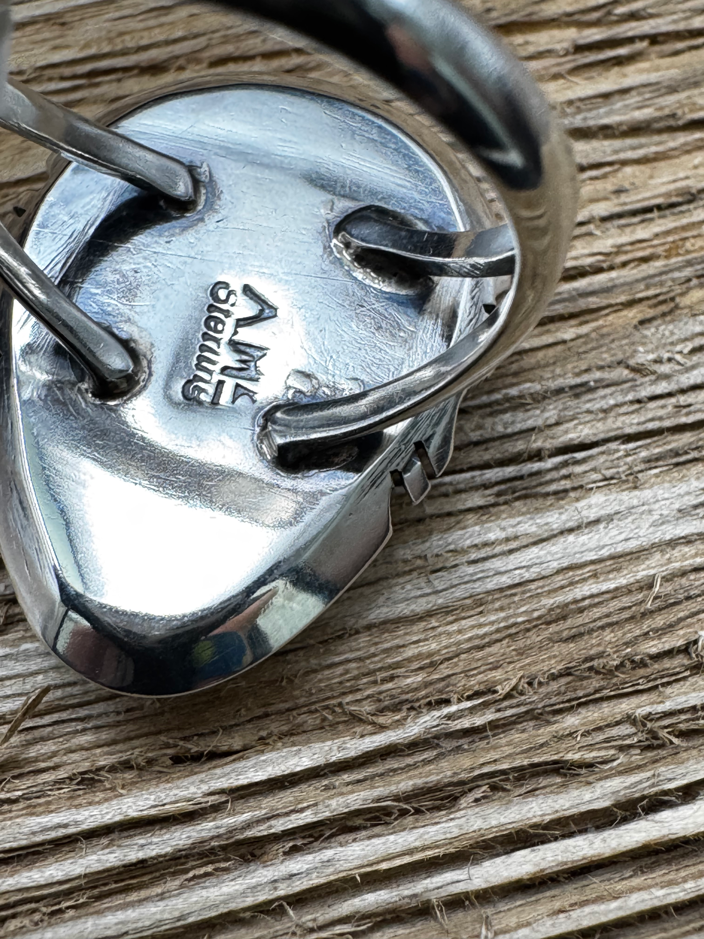 Tear Drop Ring - Spiny Oyster Orange - Sterling Silver - Native Handmade - AM (artist) - Size 8.5