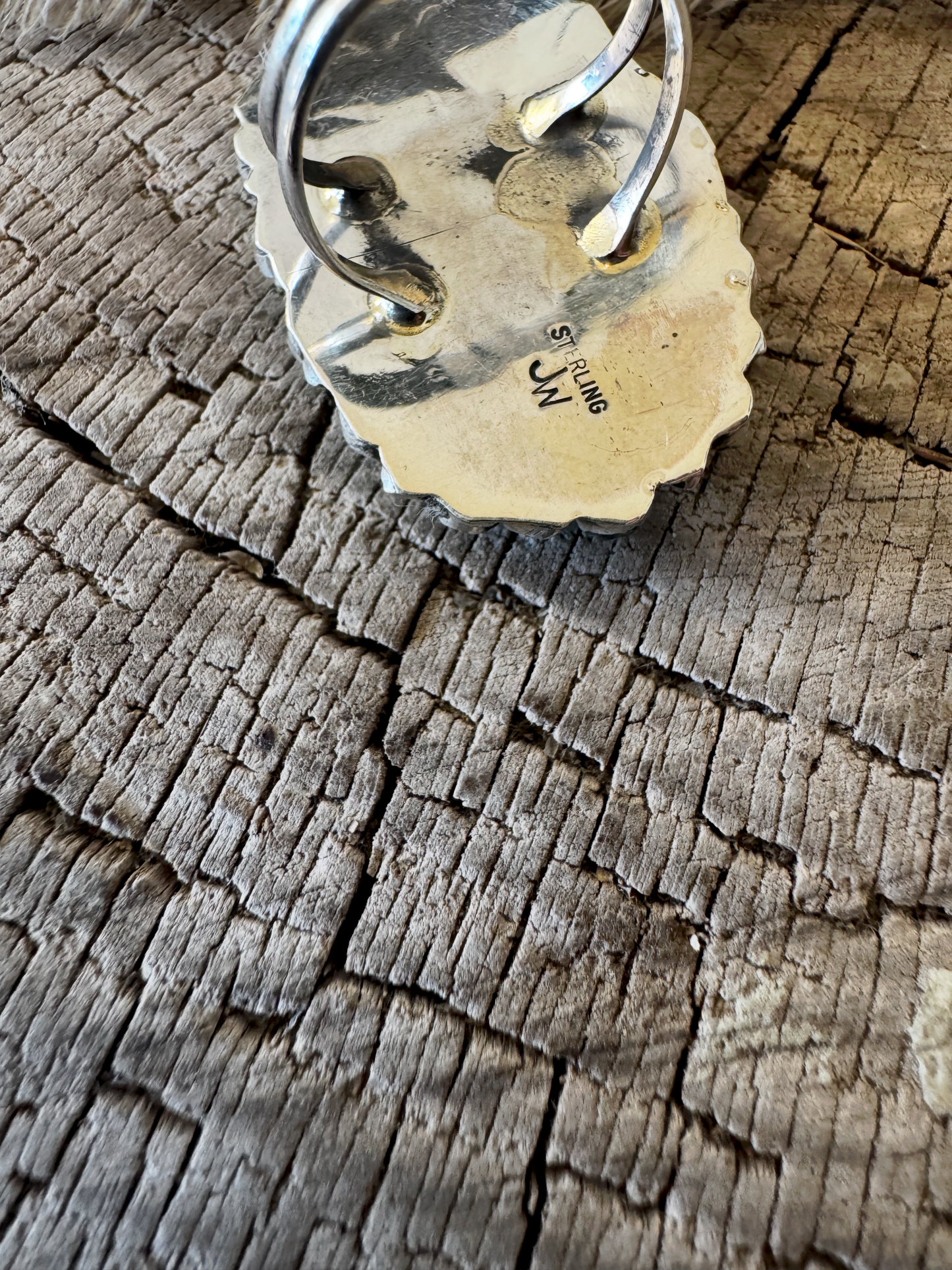 Cluster Ring - Turquoise - Sterling Silver - Native Handmade - Juliana William (artist) - Size 8