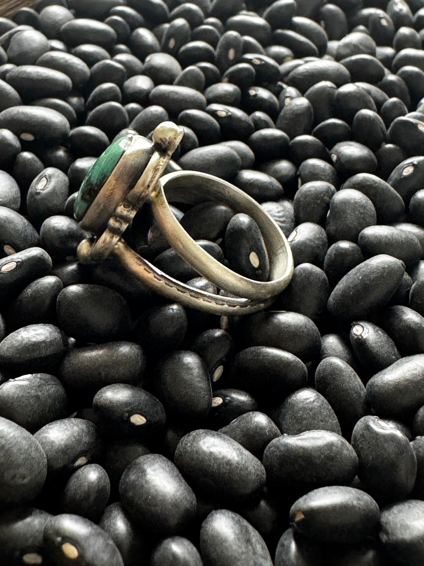 Ring - Turquoise - Sterling Silver - Native Handmade - Dan Henio (artist) - Size Adjustable