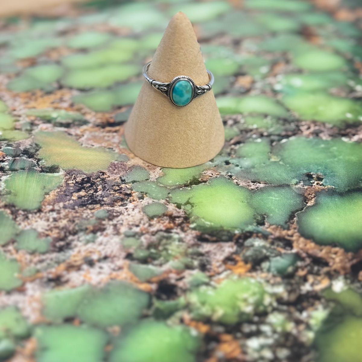Oval Turquoise Ring - Sterling Silver