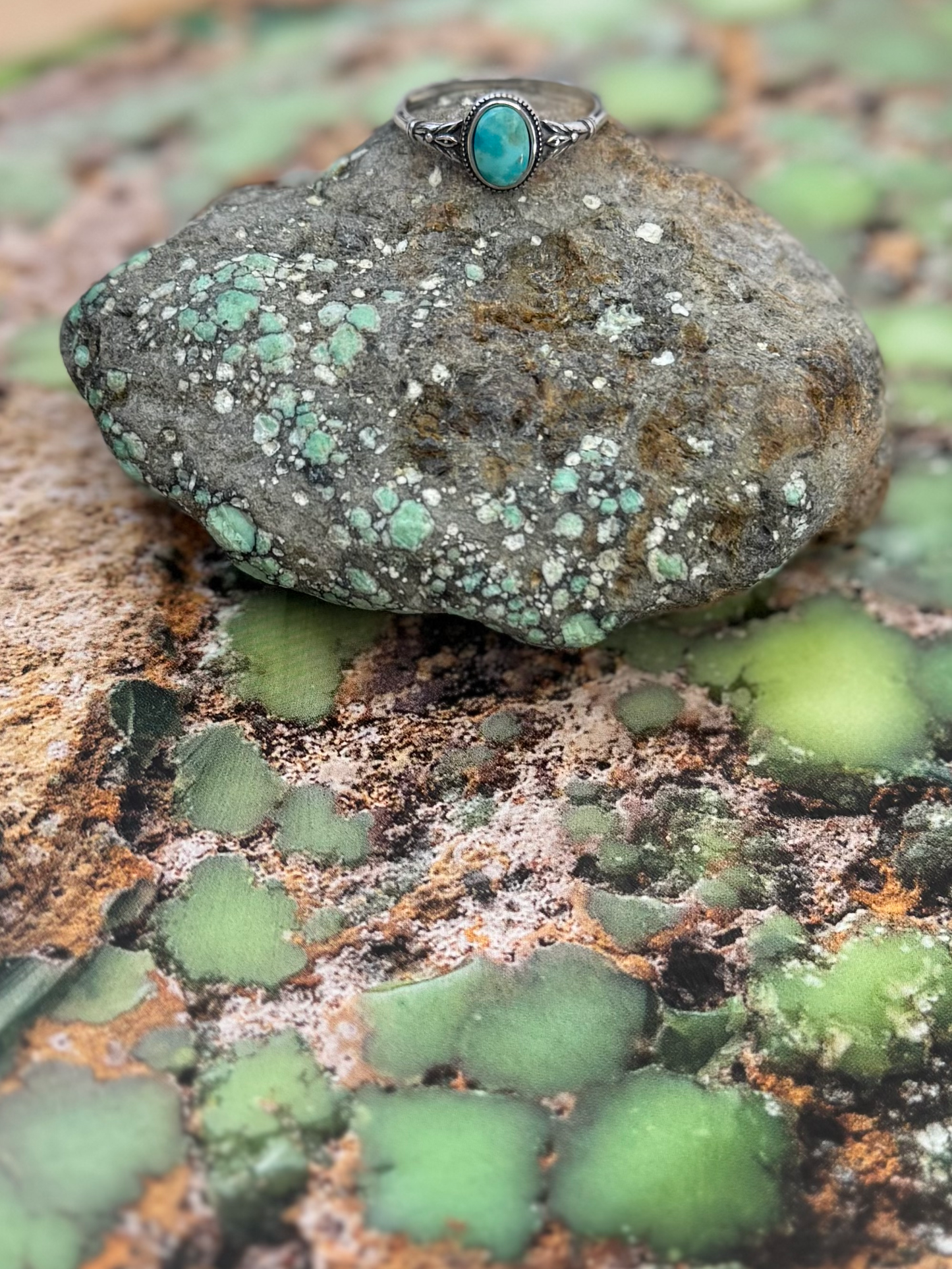 Oval Turquoise Ring - Sterling Silver
