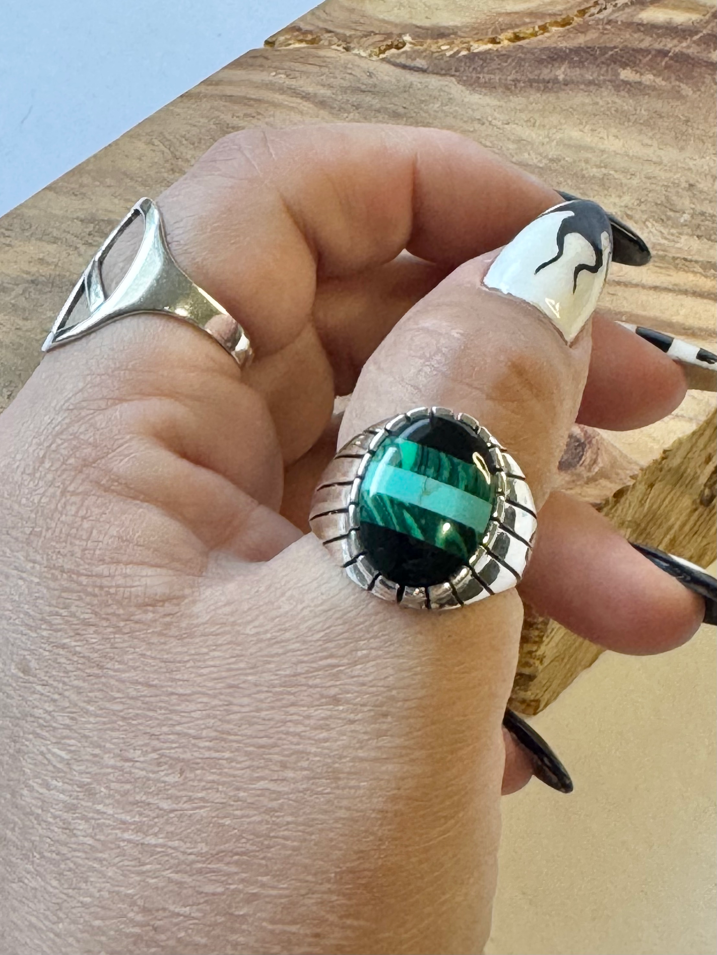 Multi Color Stone Ring - Sterling Silver