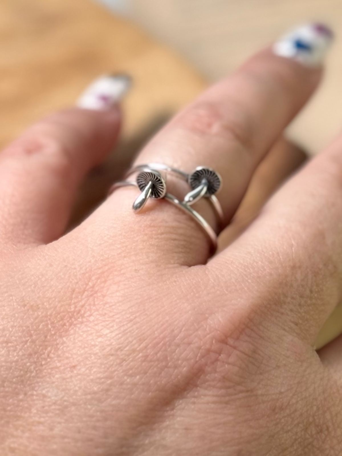 Sterling Silver Mushroom Ring