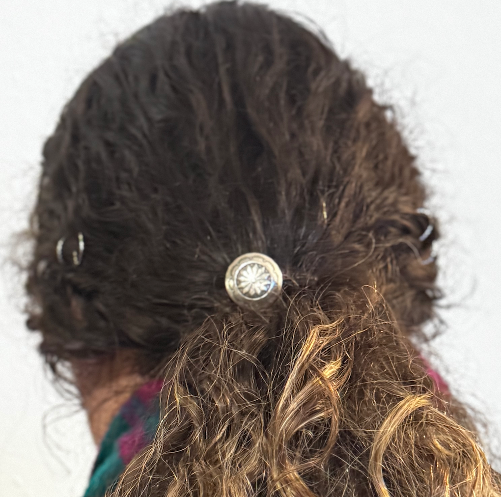 Concho Hair Tie - Sterling Silver
