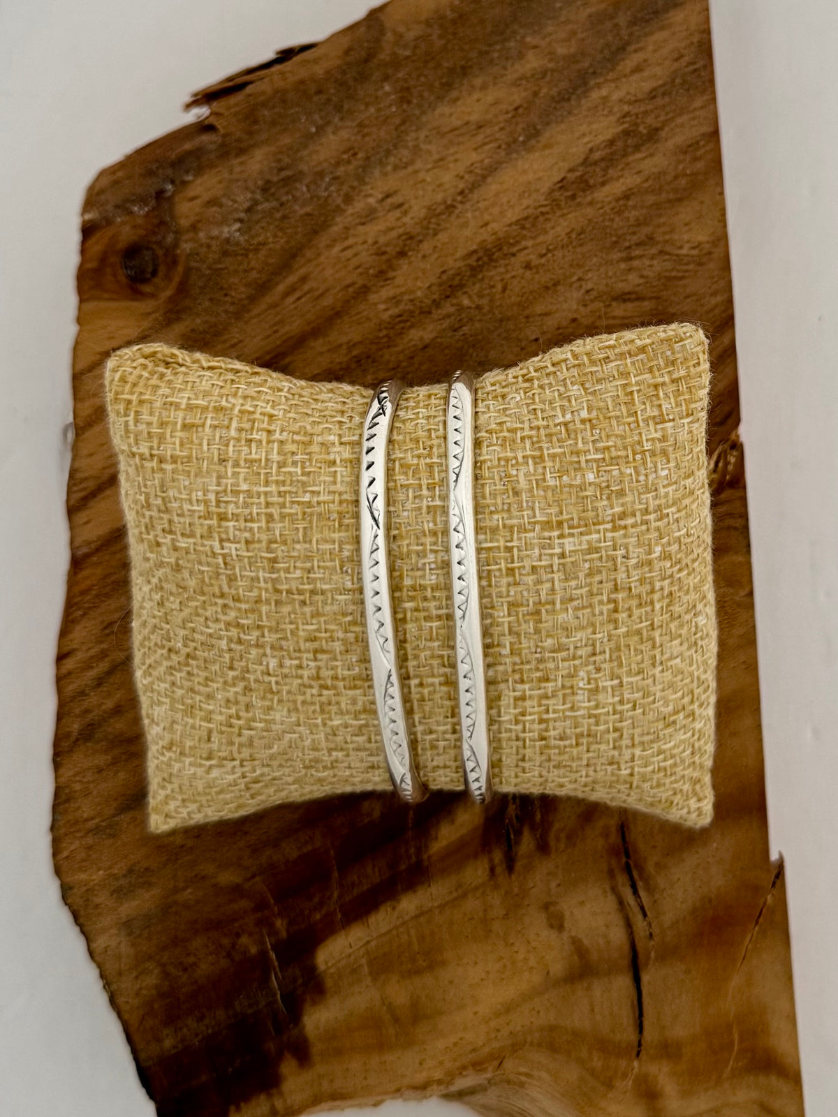 Elaine Tahe Cuff Sterling Silver Bracelet- Native Handmade- Length at 6" with opening but is adjustable