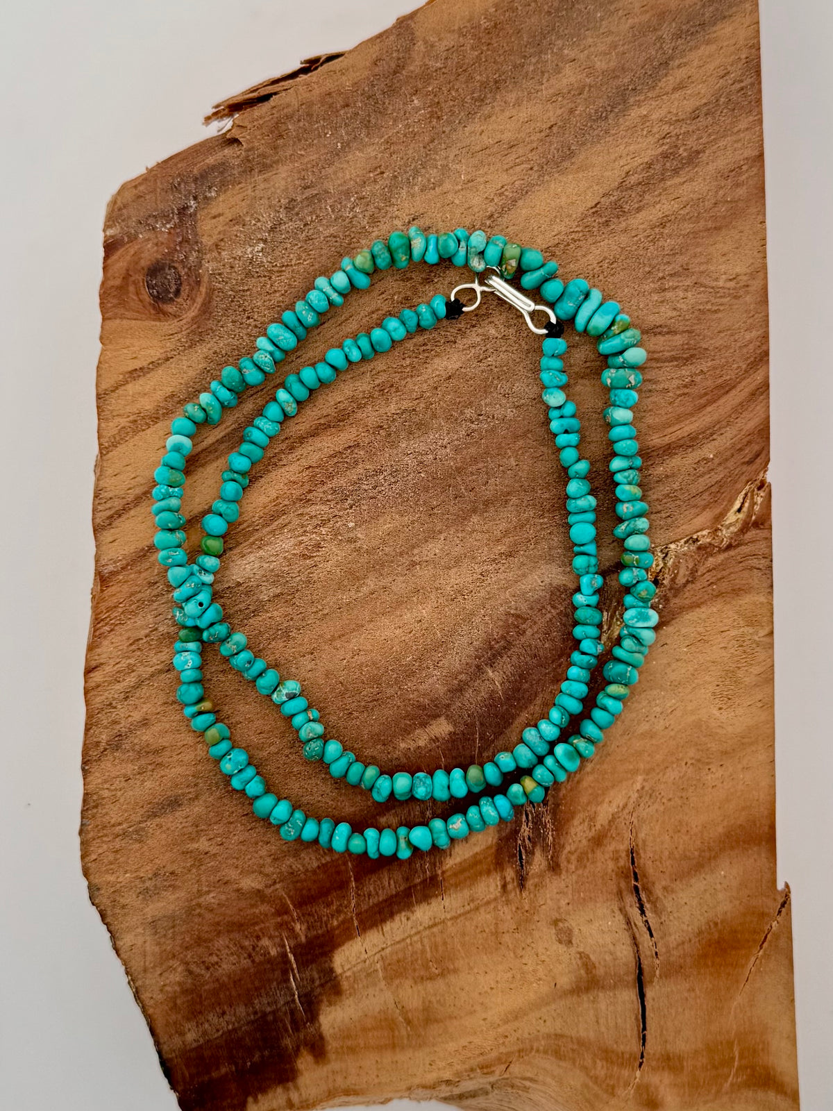 Lone Mountain Turquoise Cluster Bead Necklace- Length 19"- Blue/Green Color