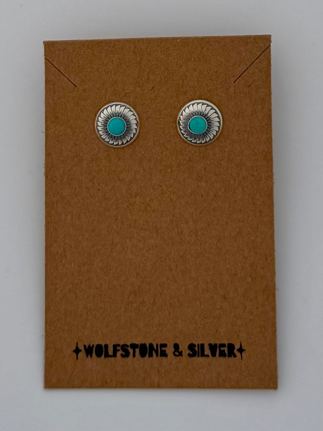 Concho Post Turquoise Earrings - Opt 2