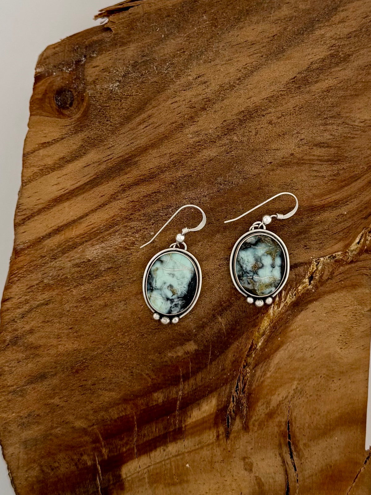 New Lander Variscite Dangle Earrings by Calvin Desson