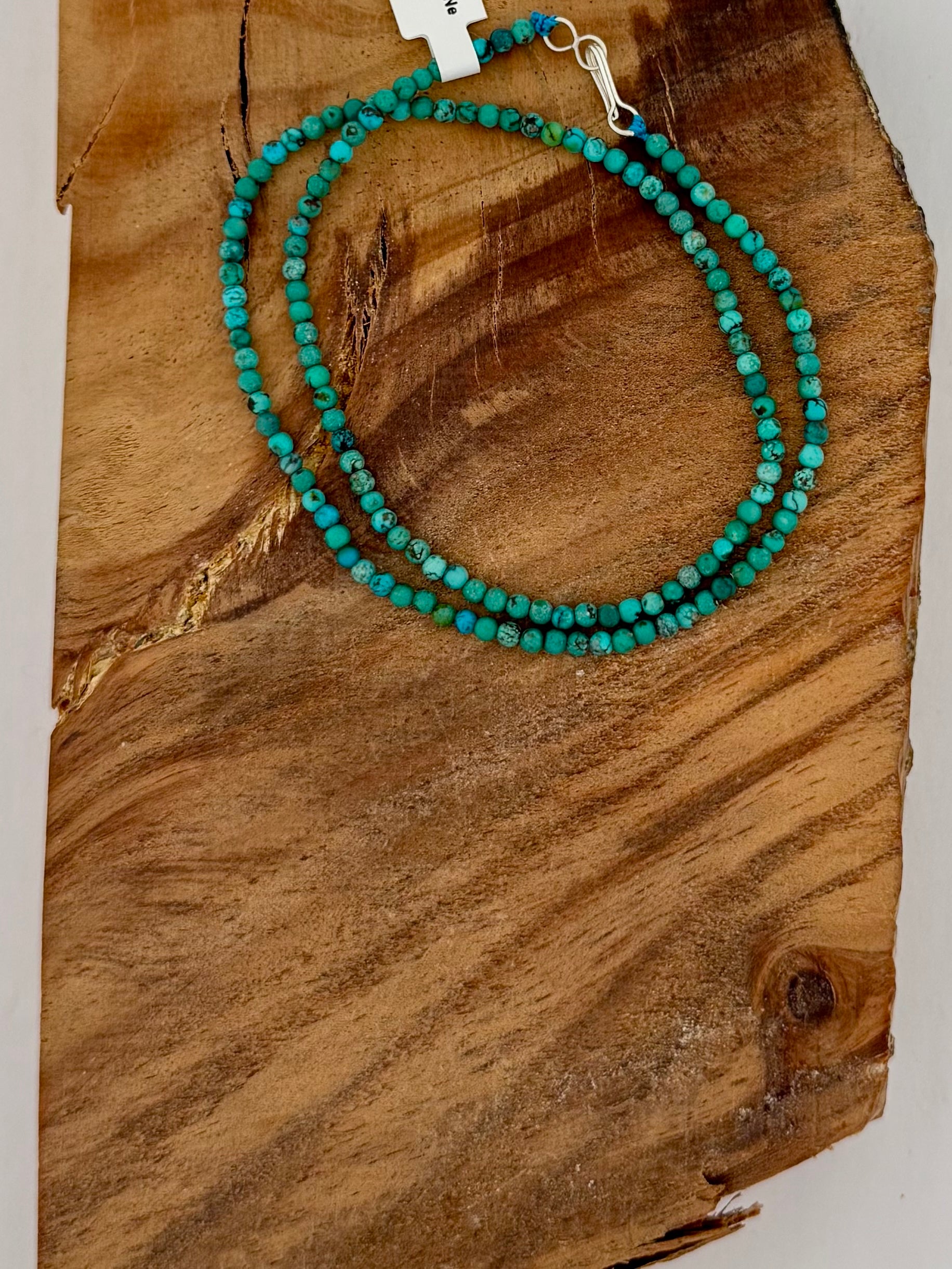 Ma'anshan Turquoise rondell bead necklace (3mm)- Length 17"