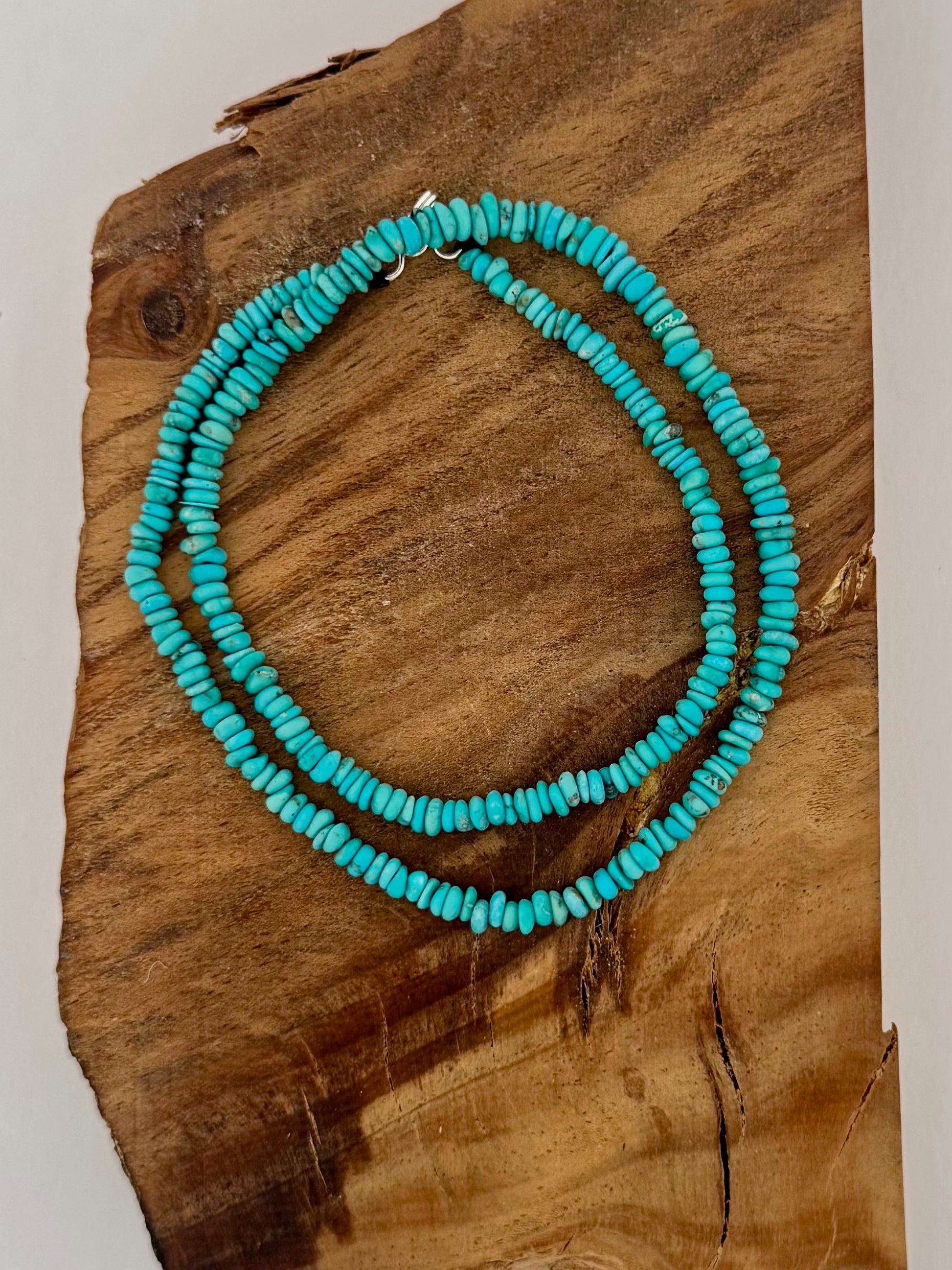 Campitos Turquoise Nugget Bead Necklace -Light Blue- Length 19"