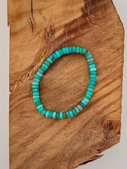Hubei Turquoise Stretch Bead Bracelet Length 7" Stretch