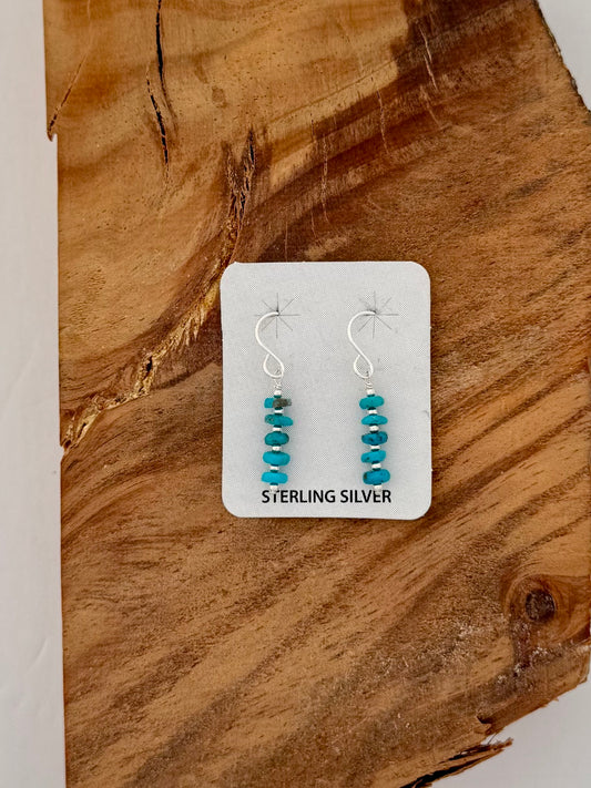 Kingman Turquoise Beads Dangle Earrings