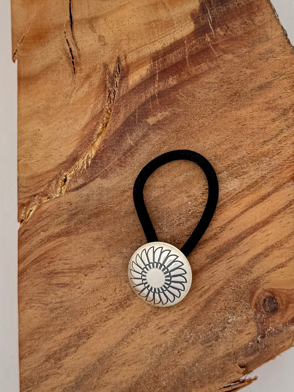 Sterling Silver Concho Hair Tie
