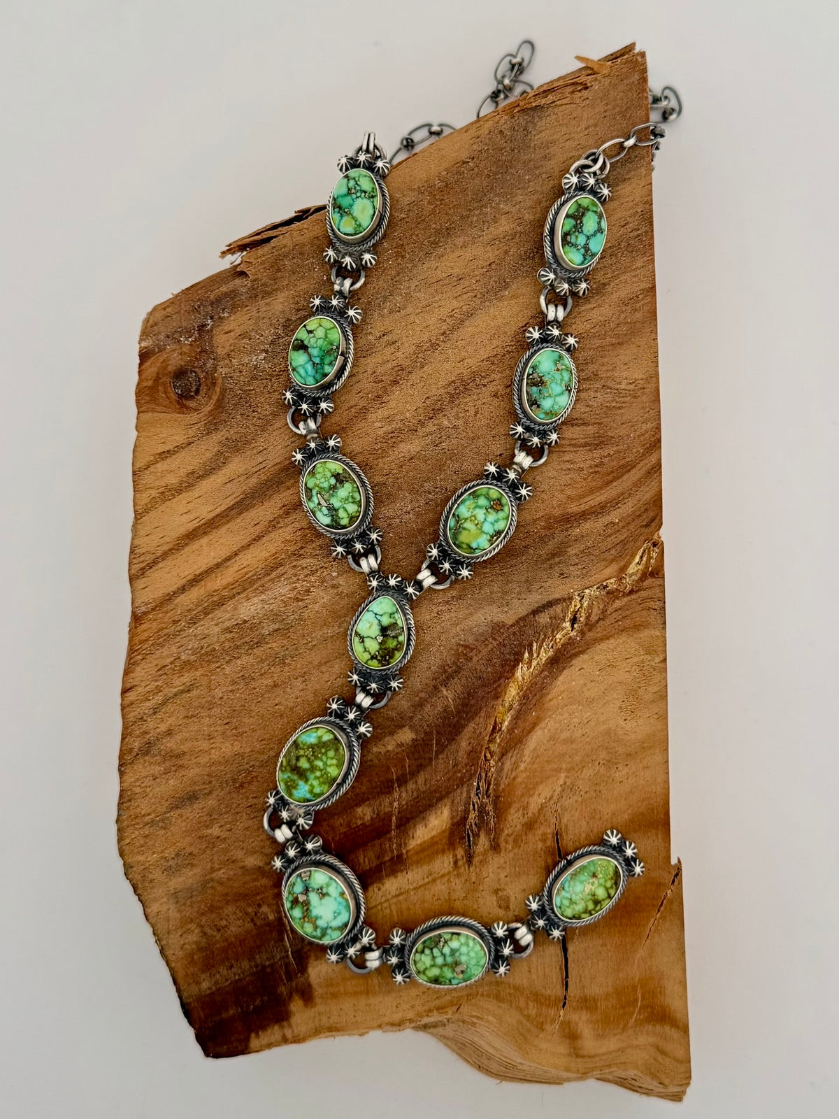 Sonoran Turquoise Lariate Necklace Native Handmade Length:18" , Lariat Drop: 5.5"