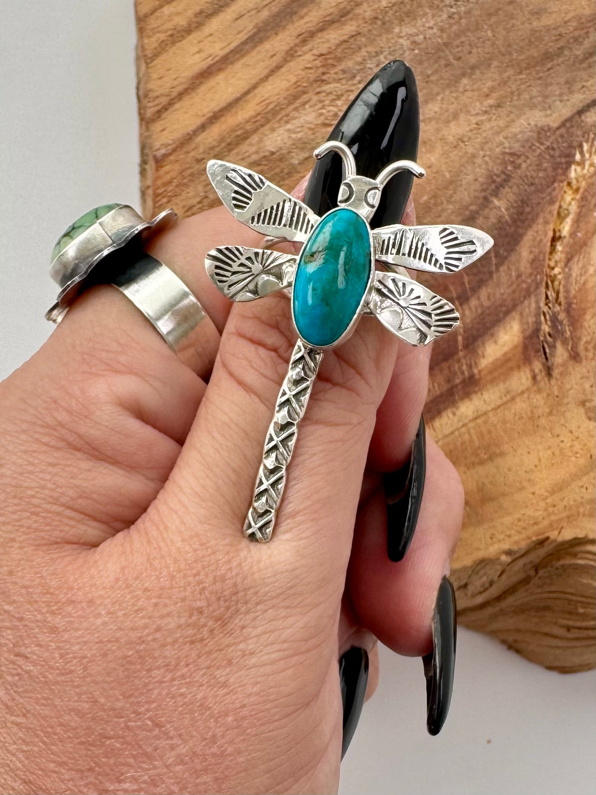 Dragon Fly Armenian Turquoise Ring Size 9