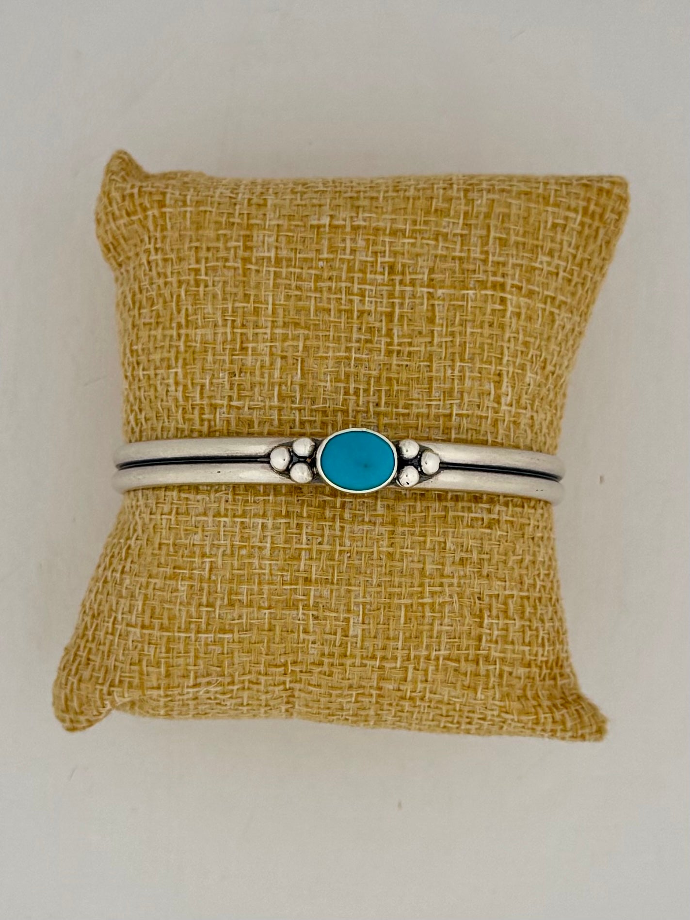 Don Lucas Kingman Turquoise Cuff Bracelet- Sz. 6.75" w/opening - Native Handmade