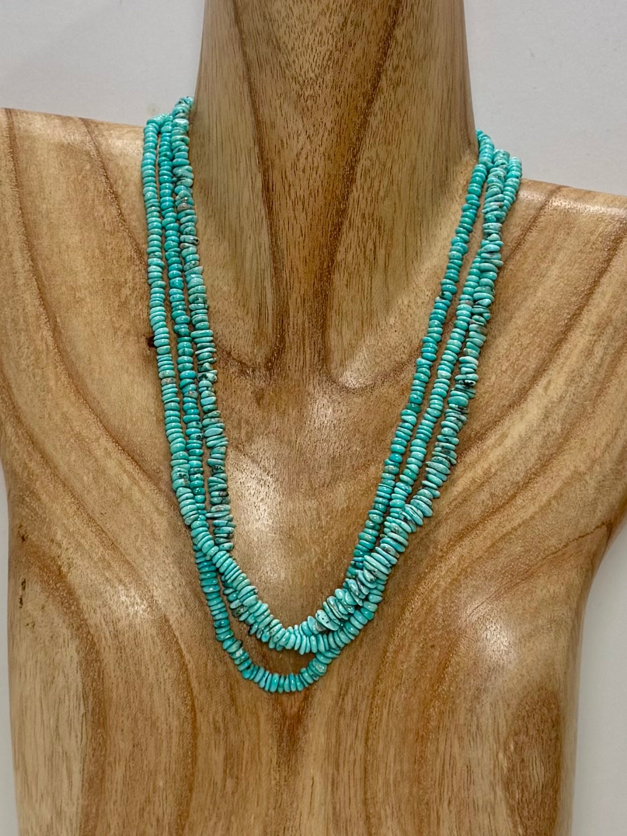 Campitos Turquoise Nugget Bead Necklace -Light Blue- Length 19"